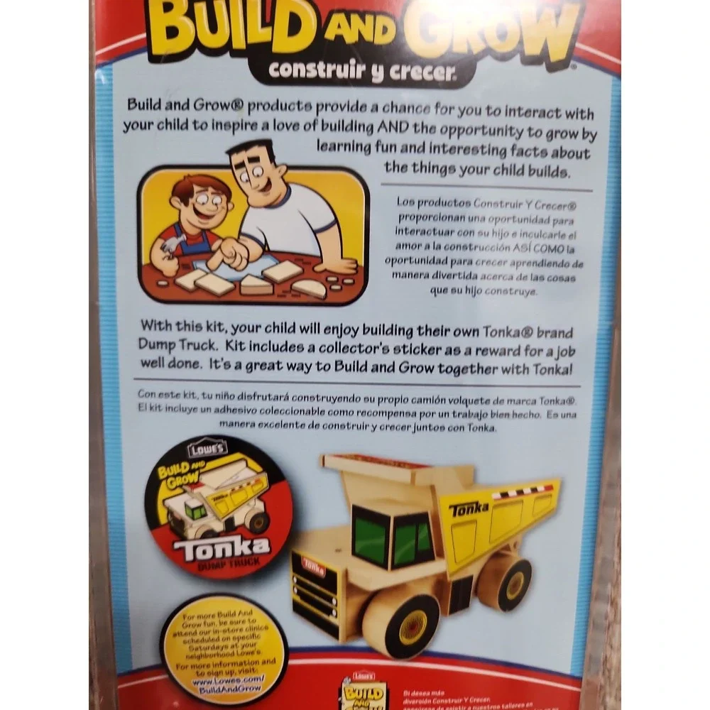 Lowe's 2012 Build And Grow Tonka Dump Truck Wood Toy Model Kit Hasbro New